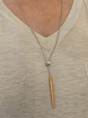 Skagen Stainless Steel Two-Tone Slider Pendant Necklace - Gold & Silver